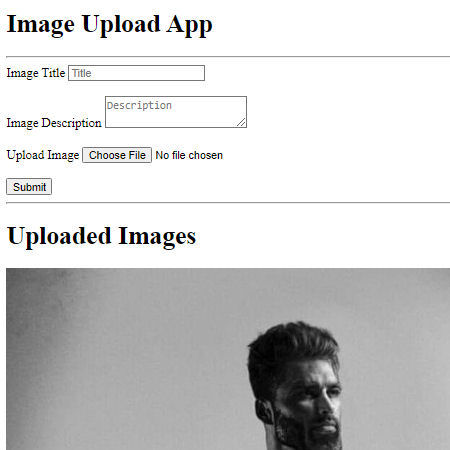Screenshot of Uploaded Image Gallery